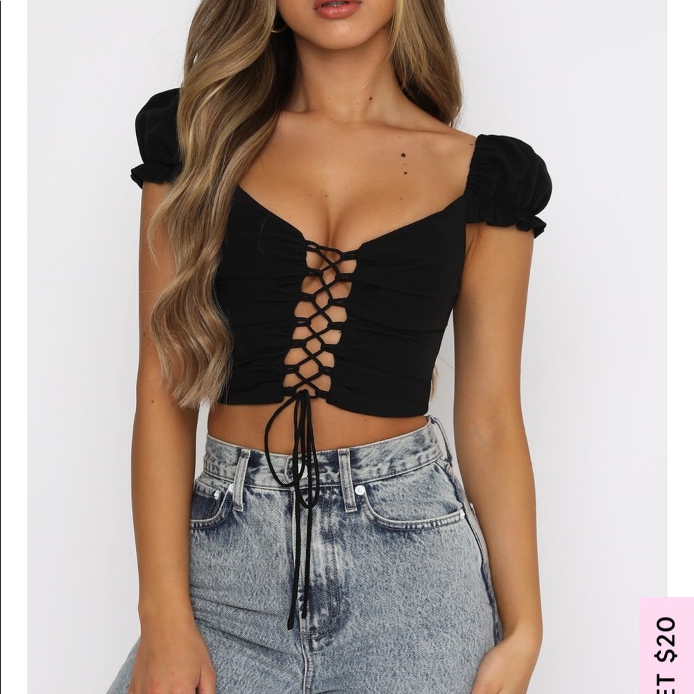 White fox boutique we need space top in black